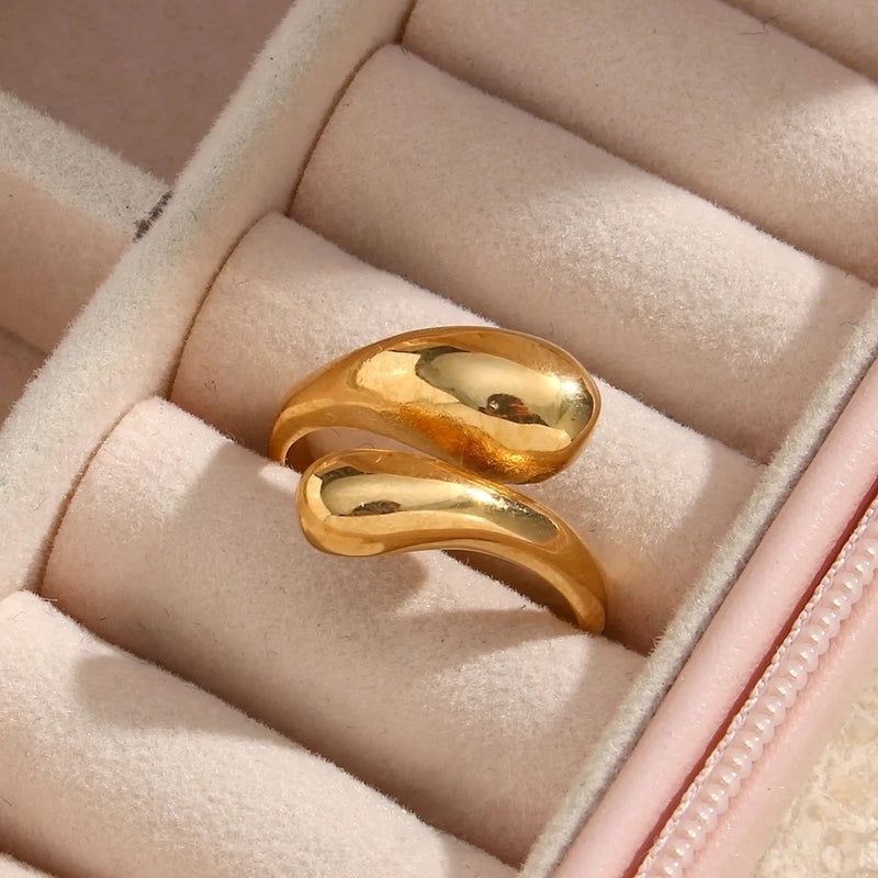 Gold Snake Shape Adjustable Ring