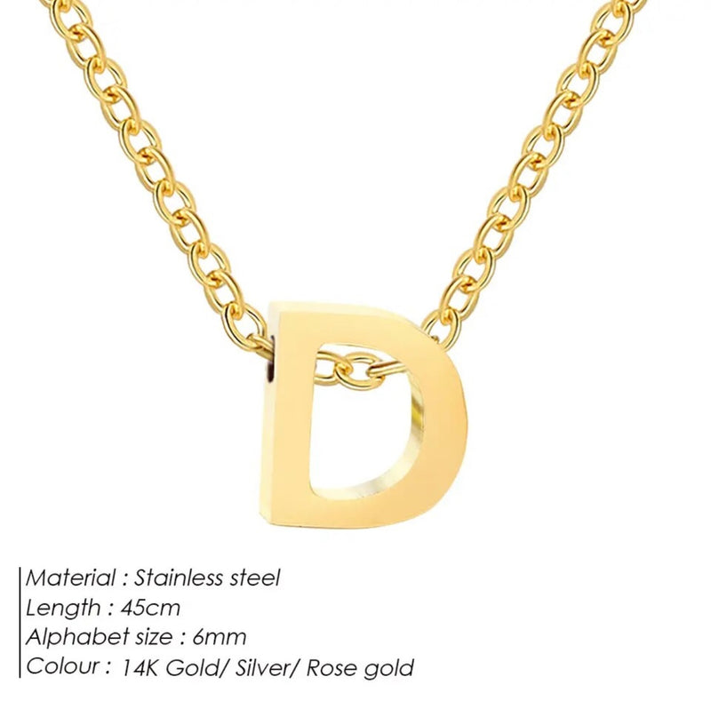 Dainty Initial Charm Letter Jewellery Pendant Necklace