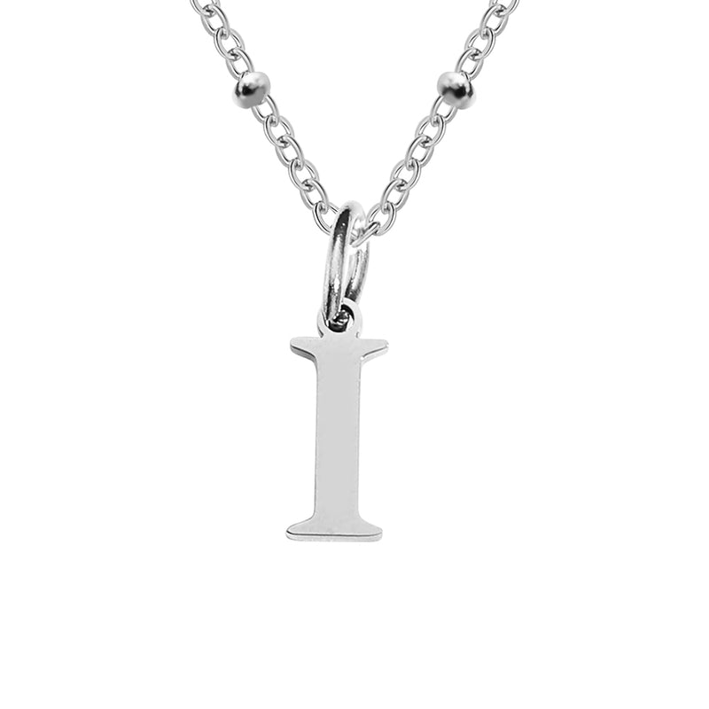 Silver Beaded Initial Personalised Letter Jewellery Necklace