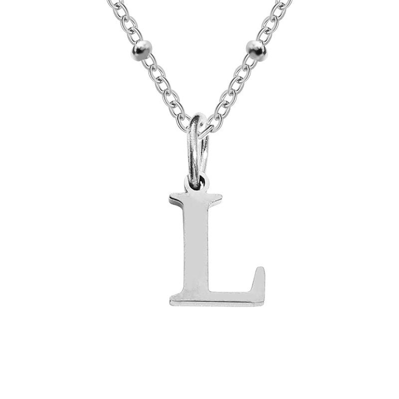 Silver Beaded Initial Personalised Letter Jewellery Necklace