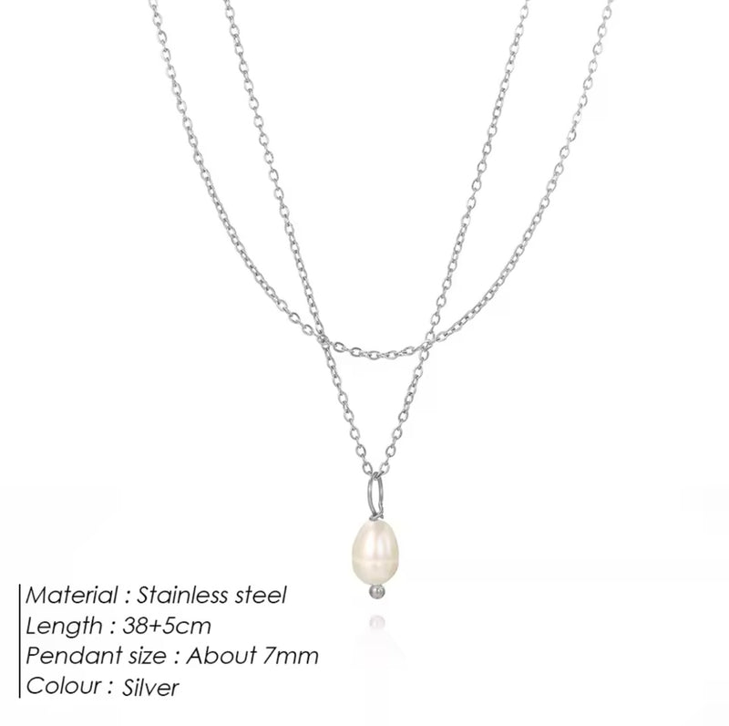 Minimalist Double Layer Freshwater Pearl Necklace