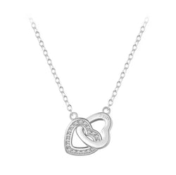 925 Sterling Silver Connected Love Hearts Necklace