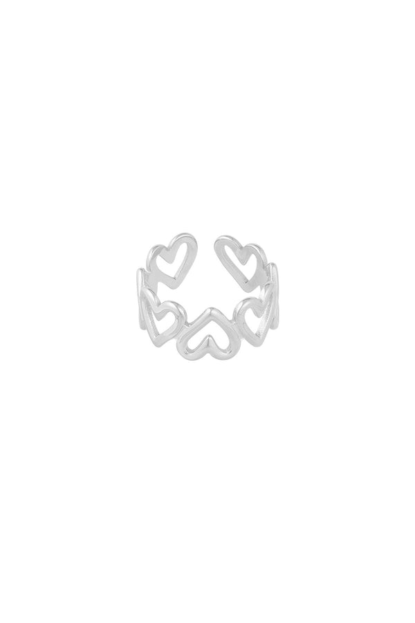 Silver Twisted Love Heart Ring