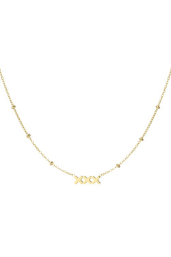 Gold Beaded Triple XXX Necklace