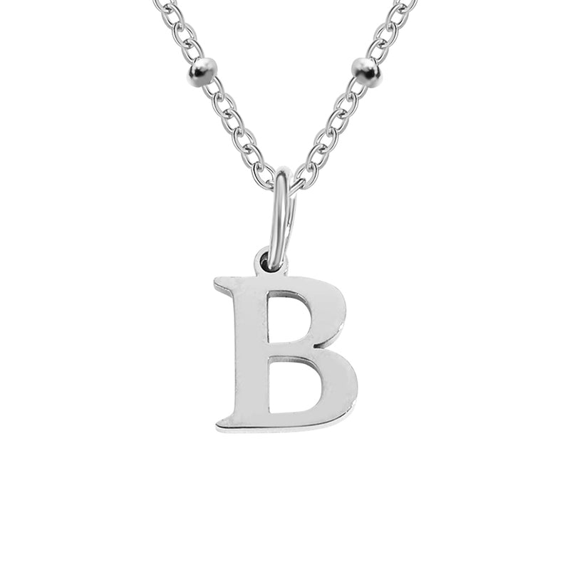 Silver Beaded Initial Personalised Letter Jewellery Necklace