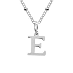 Silver Beaded Initial Personalised Letter Jewellery Necklace