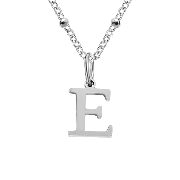 Silver Beaded Initial Personalised Letter Jewellery Necklace