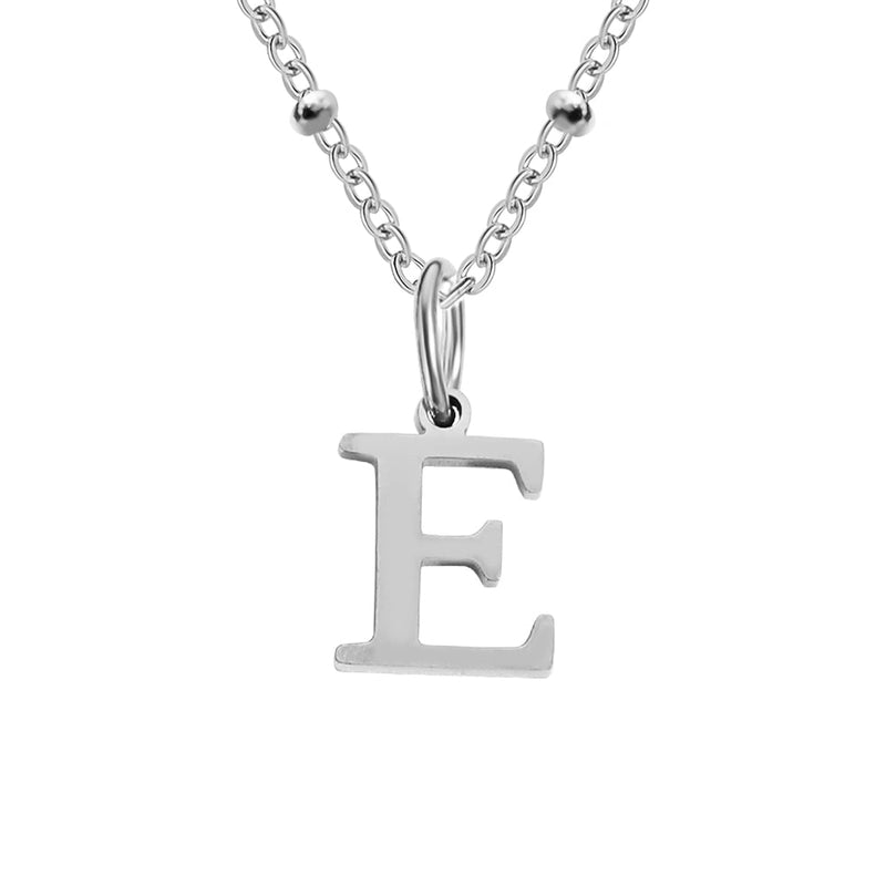 Silver Beaded Initial Personalised Letter Jewellery Necklace