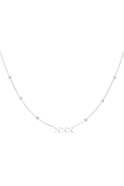 Silver Beaded Triple XXX Necklace