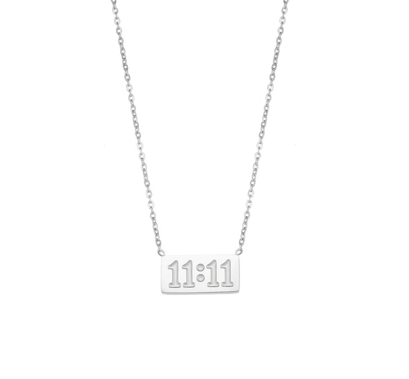 1111 Angel Number Silver Necklace