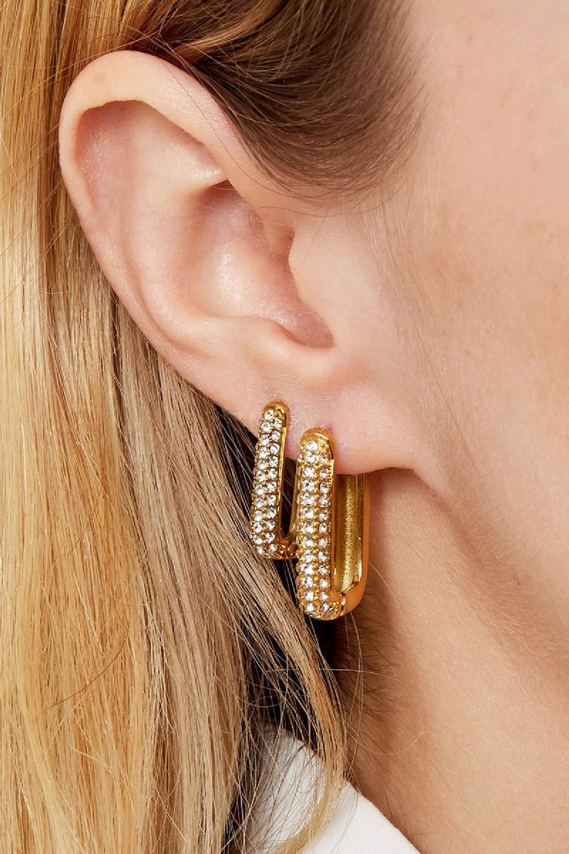 Gold Shimmer Spark CZ Earrings