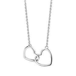 925 Sterling Silver Connected Love Heart Necklace