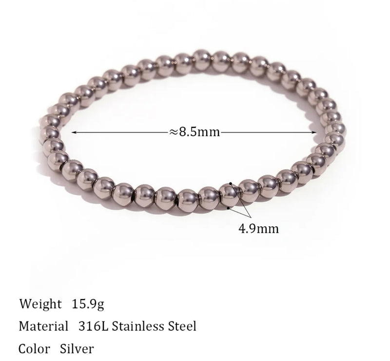 Silver Ball Bead Bracelet