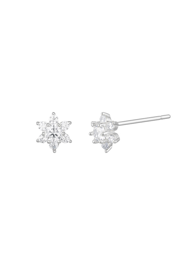 Sterling Silver 925 Sparkle Star Ear Stud Earrings