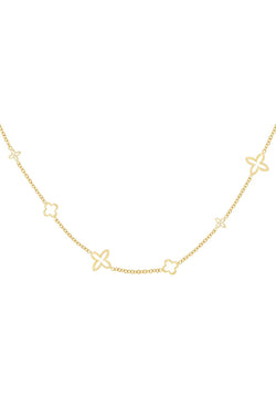 Gold Minimalist Clover Charm Necklace