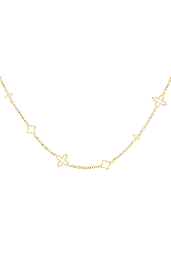 Gold Minimalist Clover Charm Necklace