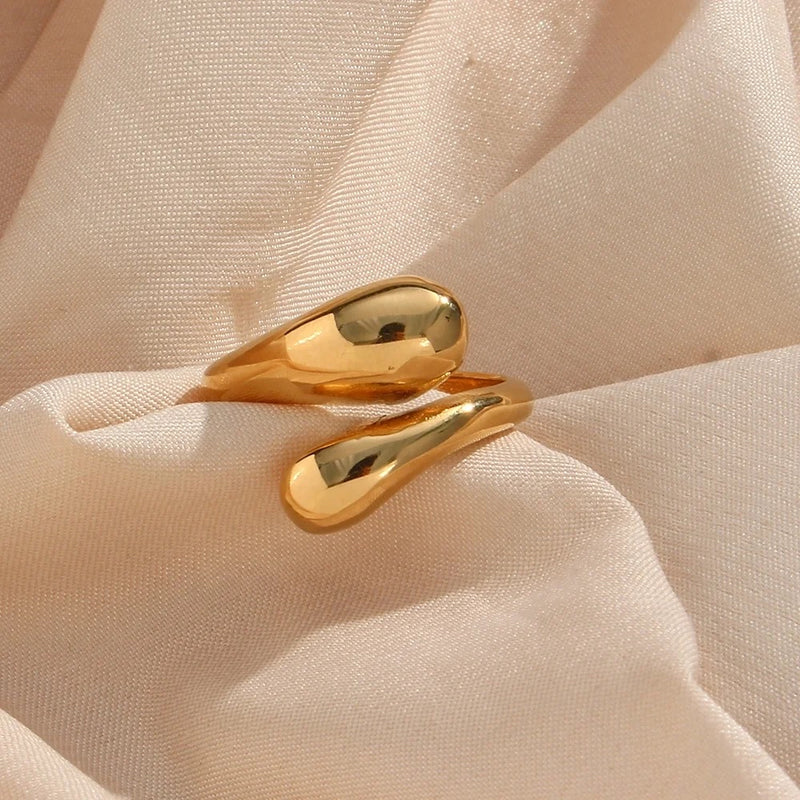 Gold Snake Shape Adjustable Ring