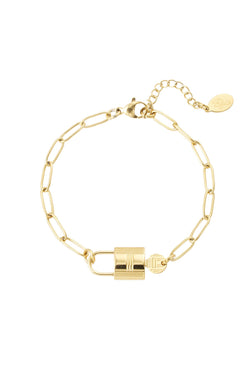Lock and Key Link Chain Bracelet