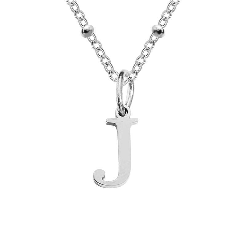 Silver Beaded Initial Personalised Letter Jewellery Necklace