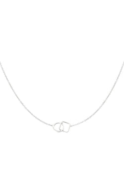 Connected Round and Square Chain Necklace