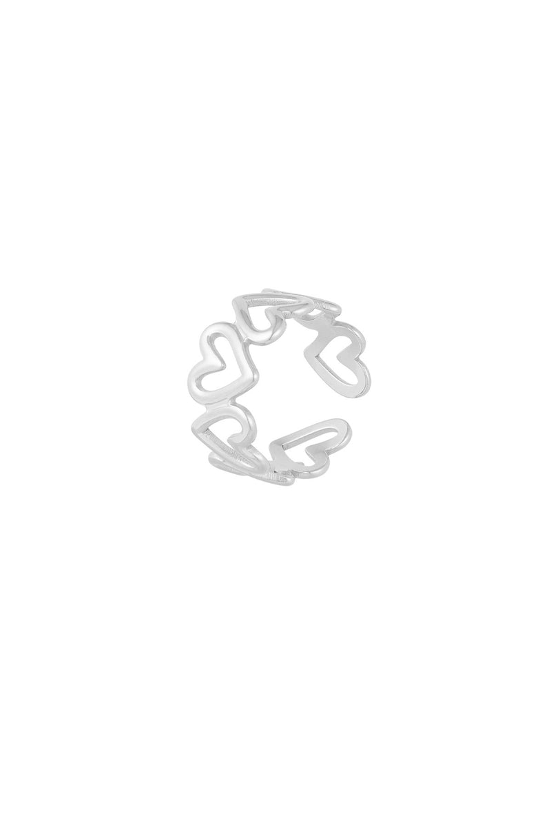 Silver Twisted Love Heart Ring