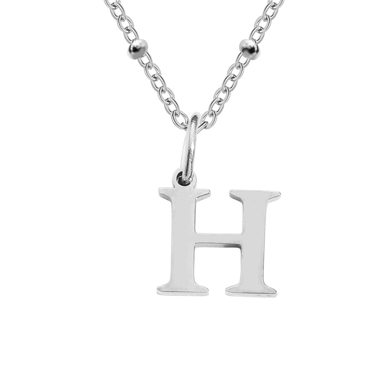 Silver Beaded Initial Personalised Letter Jewellery Necklace