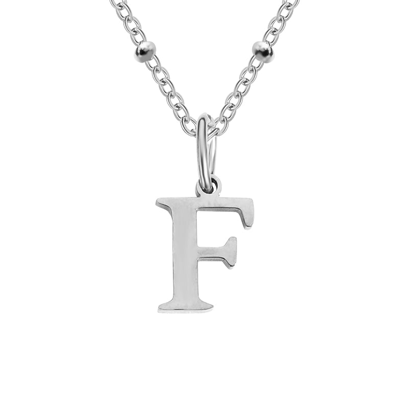 Silver Beaded Initial Personalised Letter Jewellery Necklace