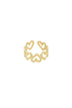 Gold Twisted Love Heart Ring