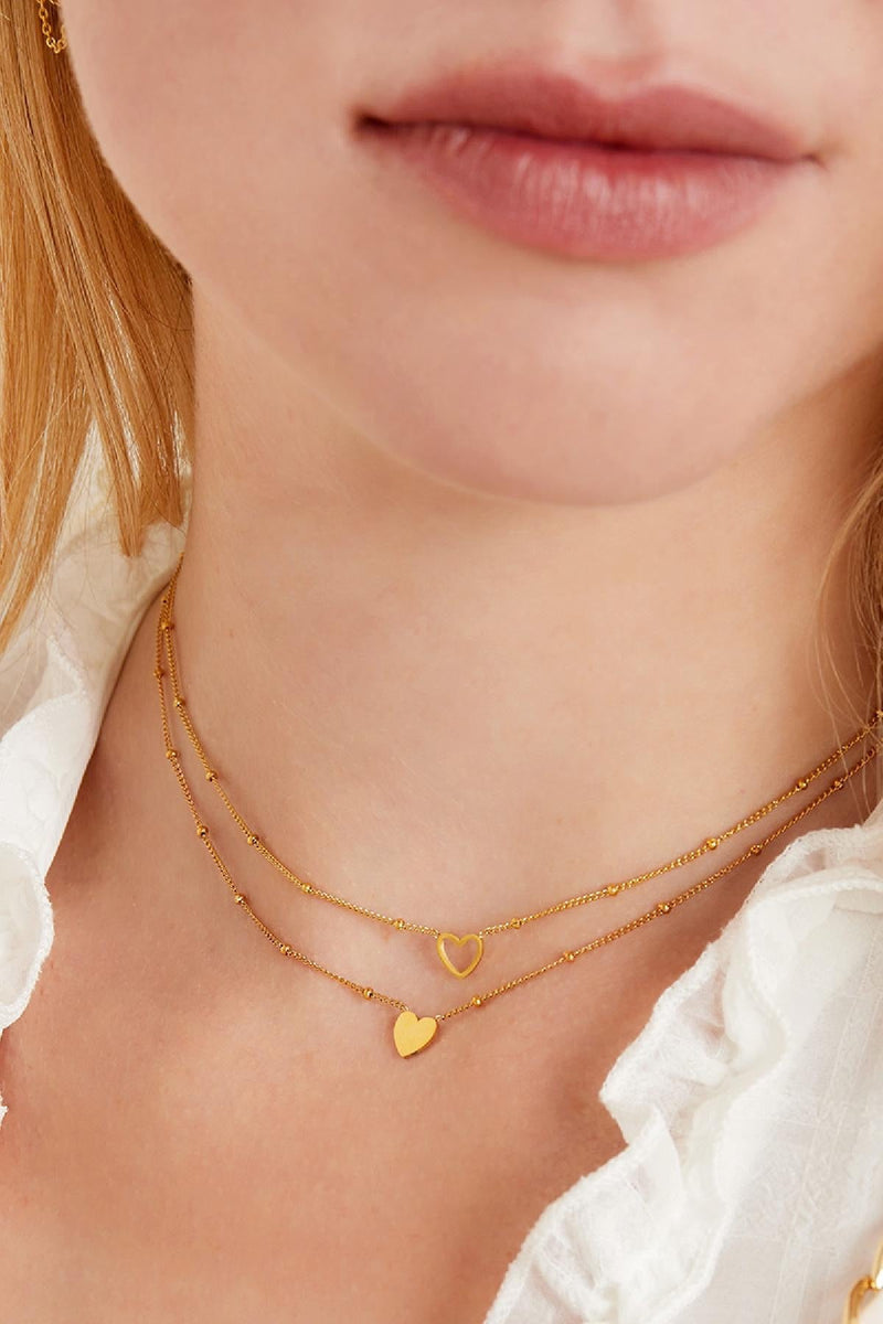 Minimalistic Gold Open Heart Necklace