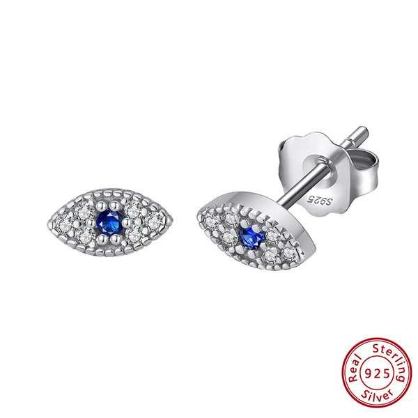 925 Sterling Silver Evil Eye Stud Earrings