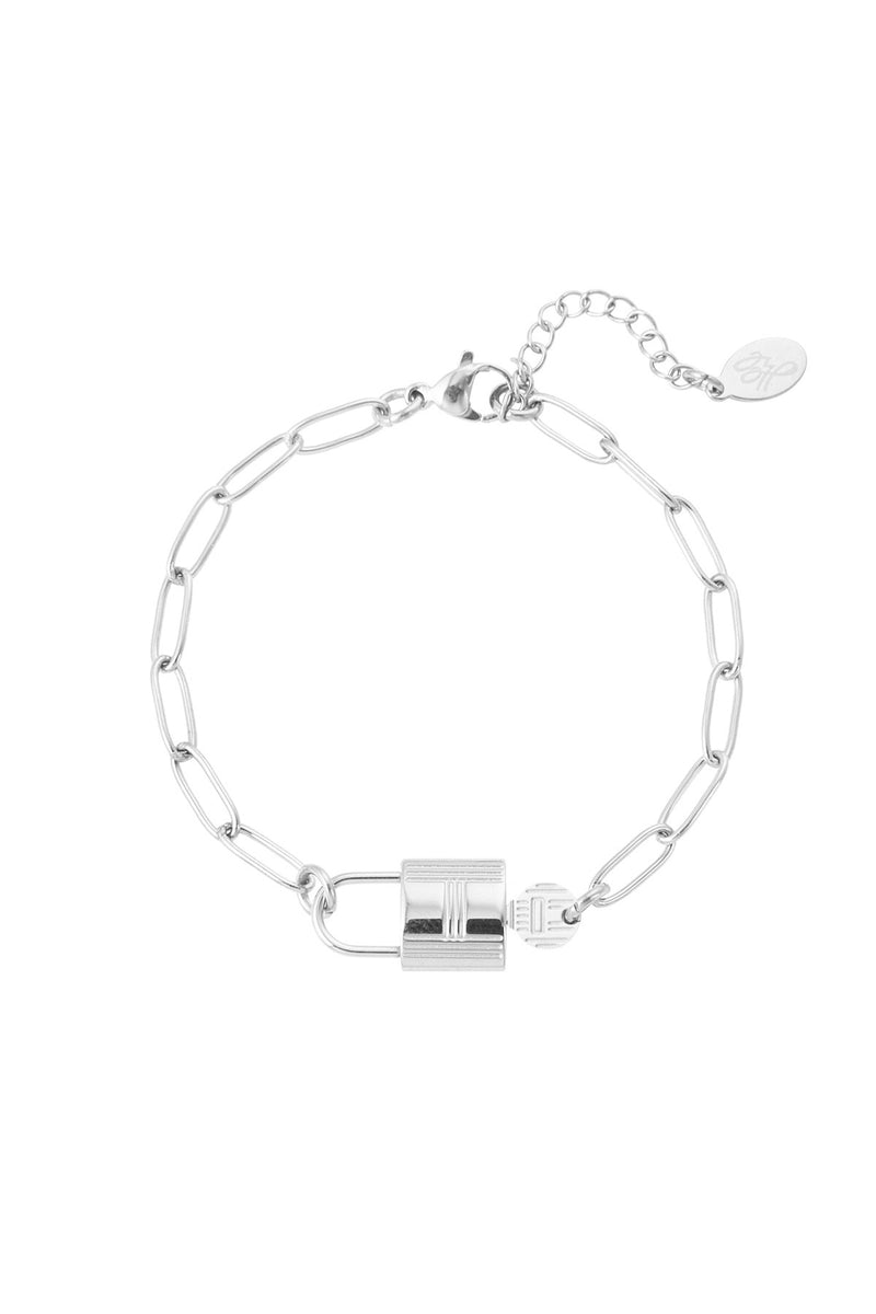 Lock and Key Link Chain Bracelet