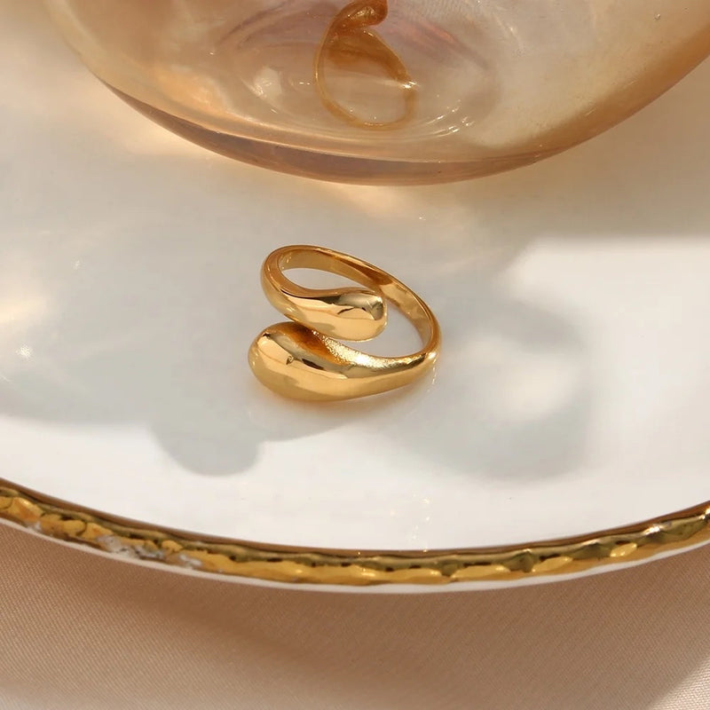 Gold Snake Shape Adjustable Ring