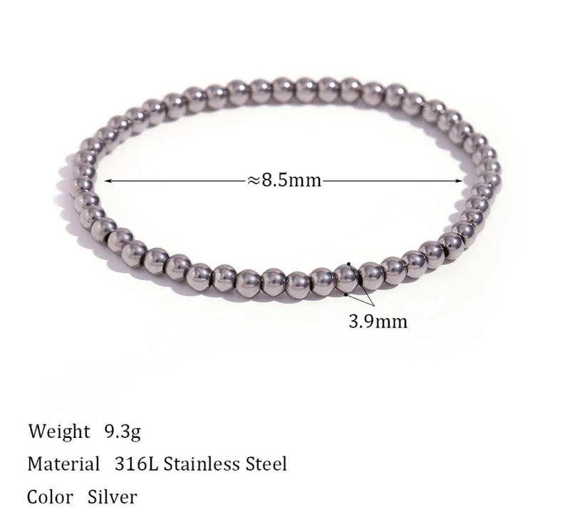 Silver Ball Bead Bracelet
