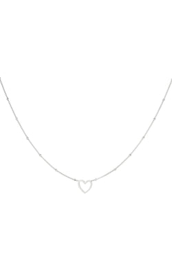 Minimalistic Silver Open Heart Necklace