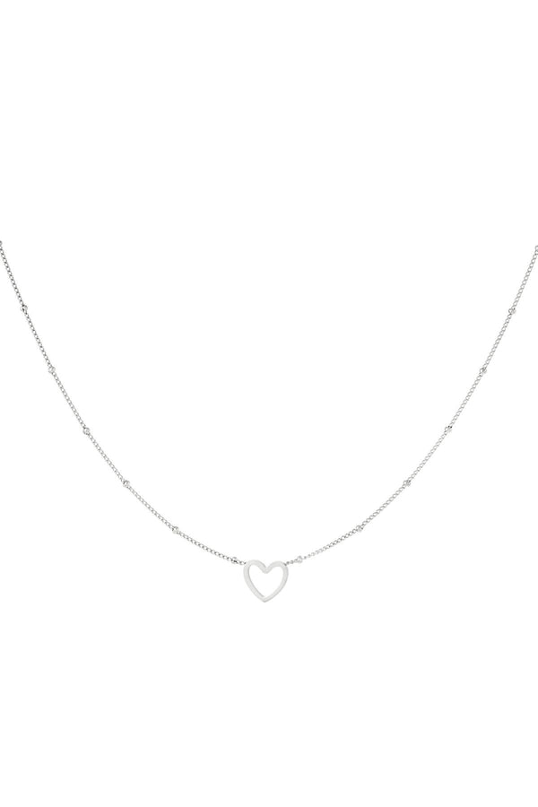 Minimalistic Silver Open Heart Necklace