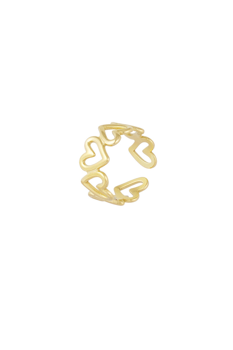 Gold Twisted Love Heart Ring