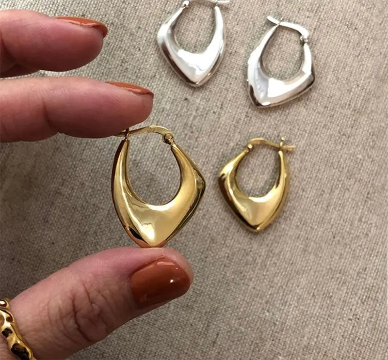 Gold Geometric Hoop Irregular Earrings
