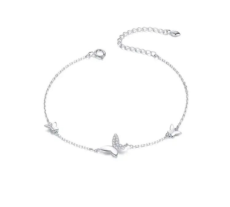 925 Sterling Silver Flying Butterfly Bracelet