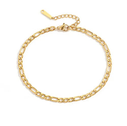 Gold Cuban Franco Chain Link Anklet Bracelet