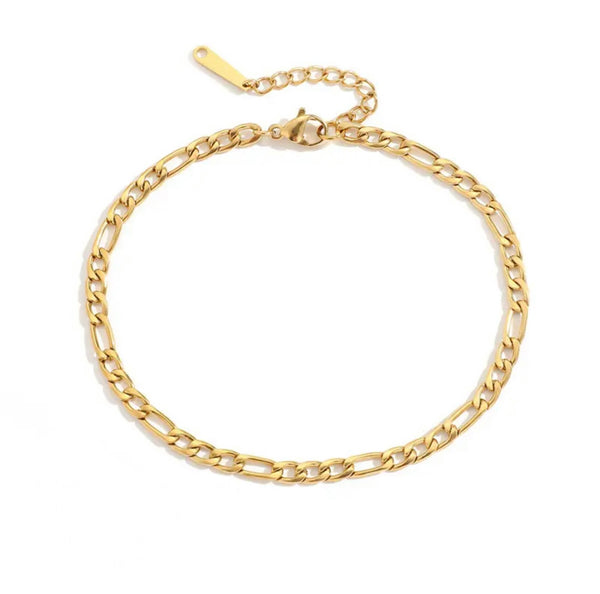 Gold Cuban Franco Chain Link Anklet Bracelet