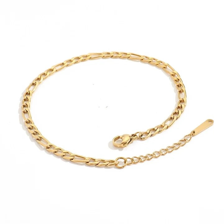 Gold Cuban Franco Chain Link Anklet Bracelet