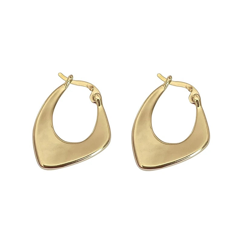 Gold Geometric Hoop Irregular Earrings