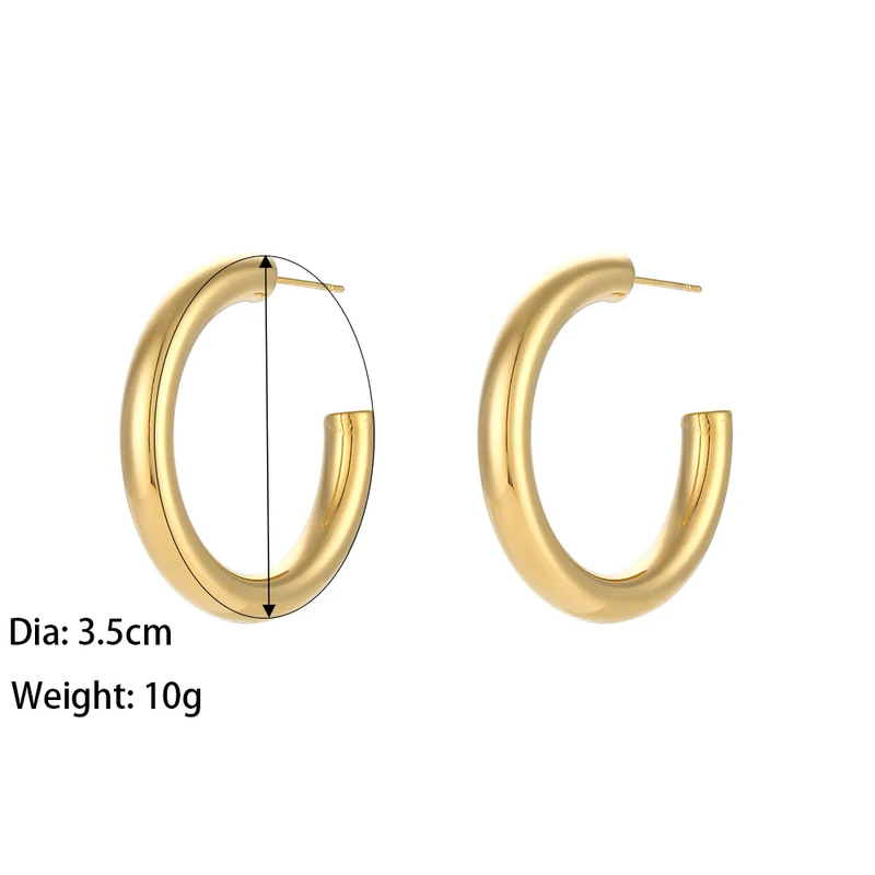 Minimalist 18K Gold Hoop Earring Statement Earrings Set