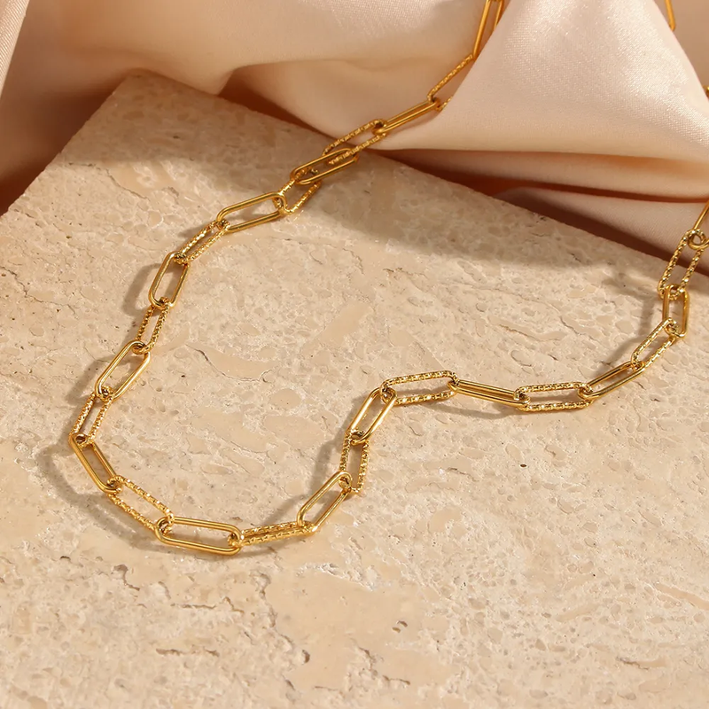 Gold Paperclip Dainty Chain Necklace