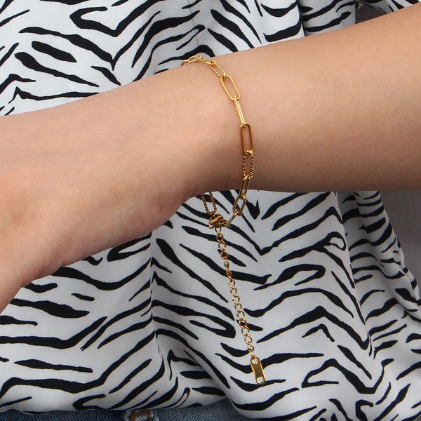 Gold Paperclip Dainty Chain Bracelet