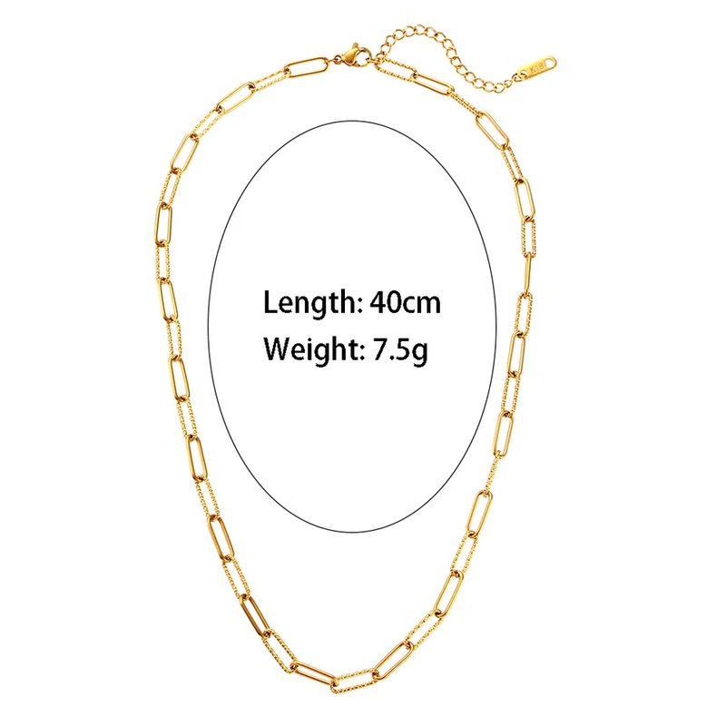 Gold Paperclip Dainty Chain Necklace