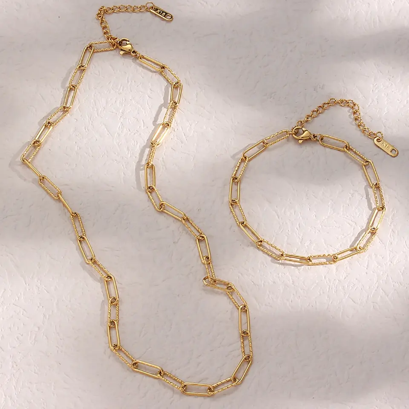 Gold Paperclip Dainty Chain Bracelet