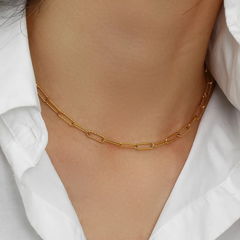 Gold Paperclip Dainty Chain Necklace