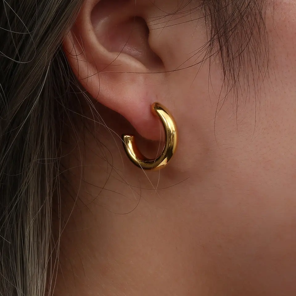 Minimalist 18K Gold Hoop Earring Statement Earrings Set
