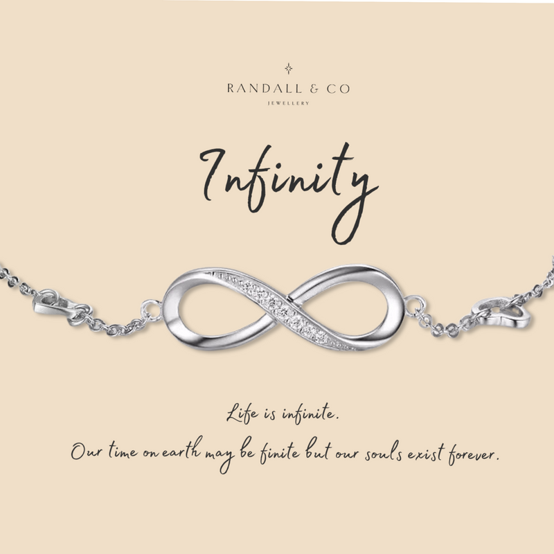 925 Sterling Silver Infinity Cubic Zircon Love Bracelet – Randall